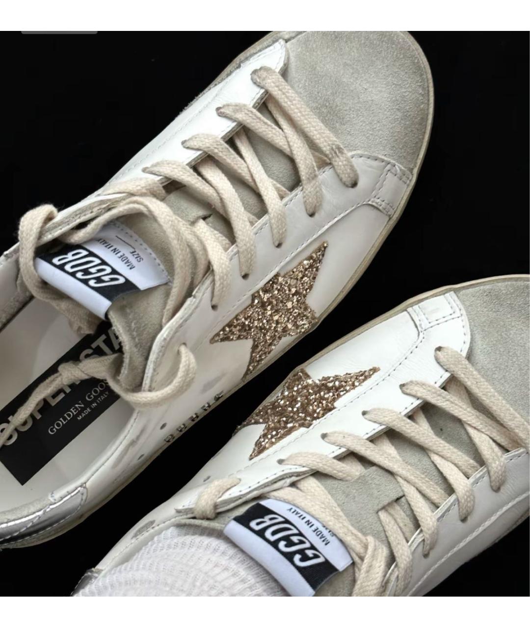 GOLDEN GOOSE Белые кожаные кеды, фото 5