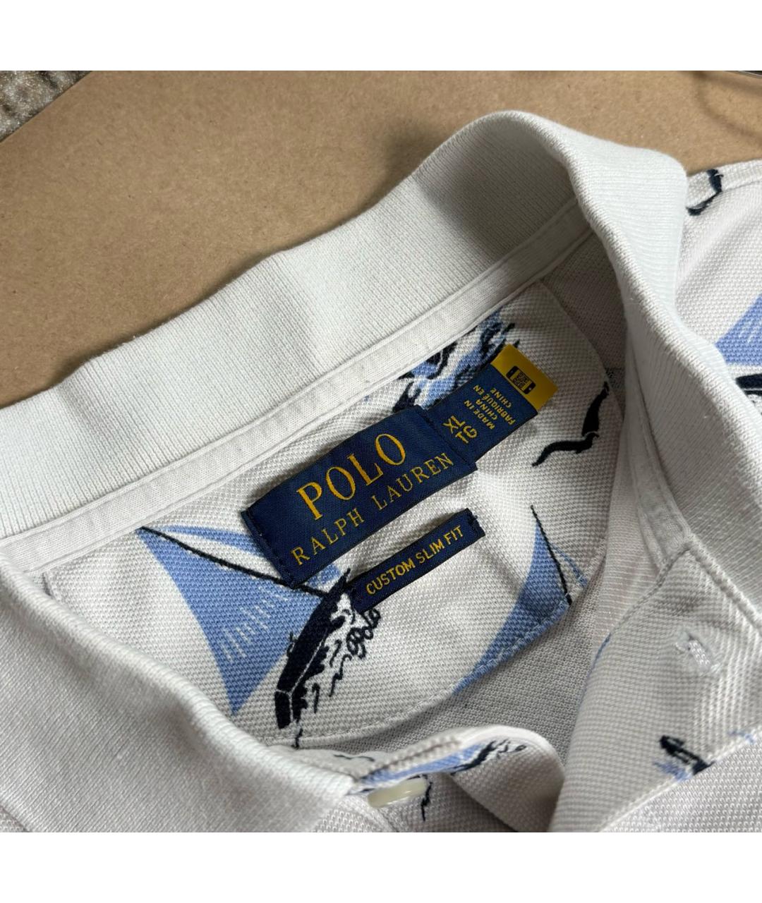 POLO RALPH LAUREN Белое хлопковое поло с коротким рукавом, фото 5