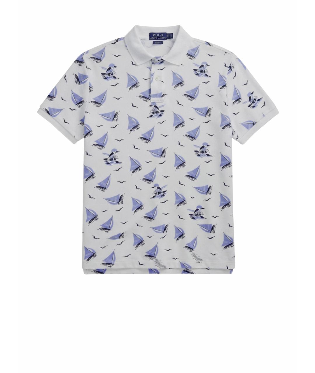 POLO RALPH LAUREN Белое хлопковое поло с коротким рукавом, фото 1