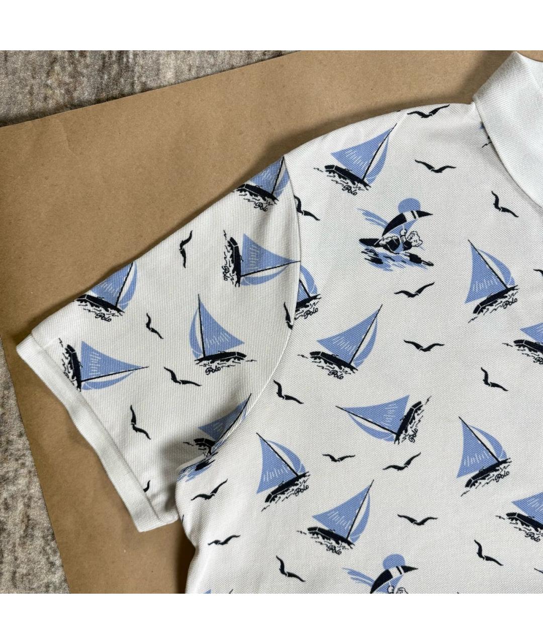 POLO RALPH LAUREN Белое хлопковое поло с коротким рукавом, фото 3