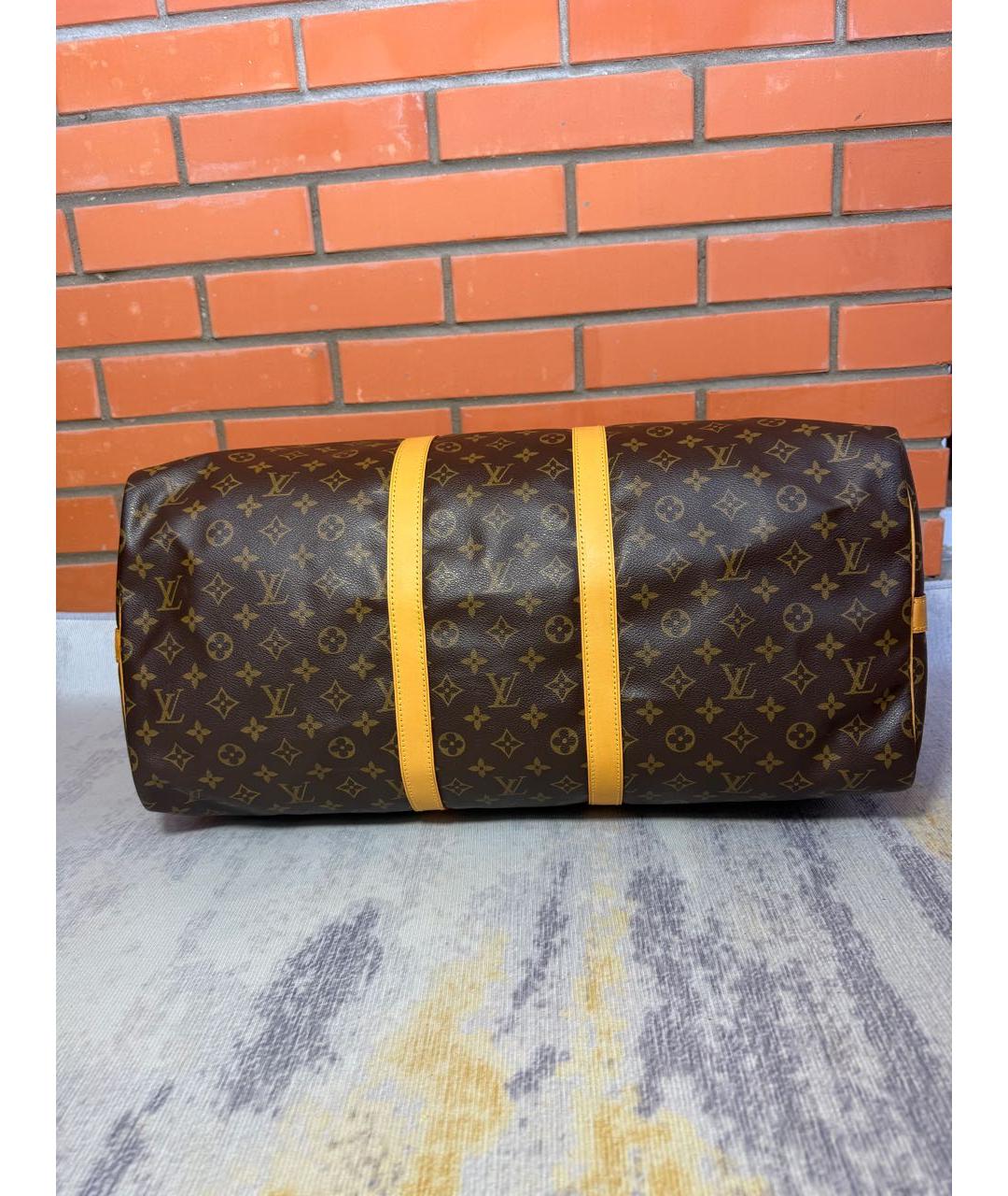 LOUIS VUITTON Коричневая дорожная/спортивная сумка из канвы, фото 5