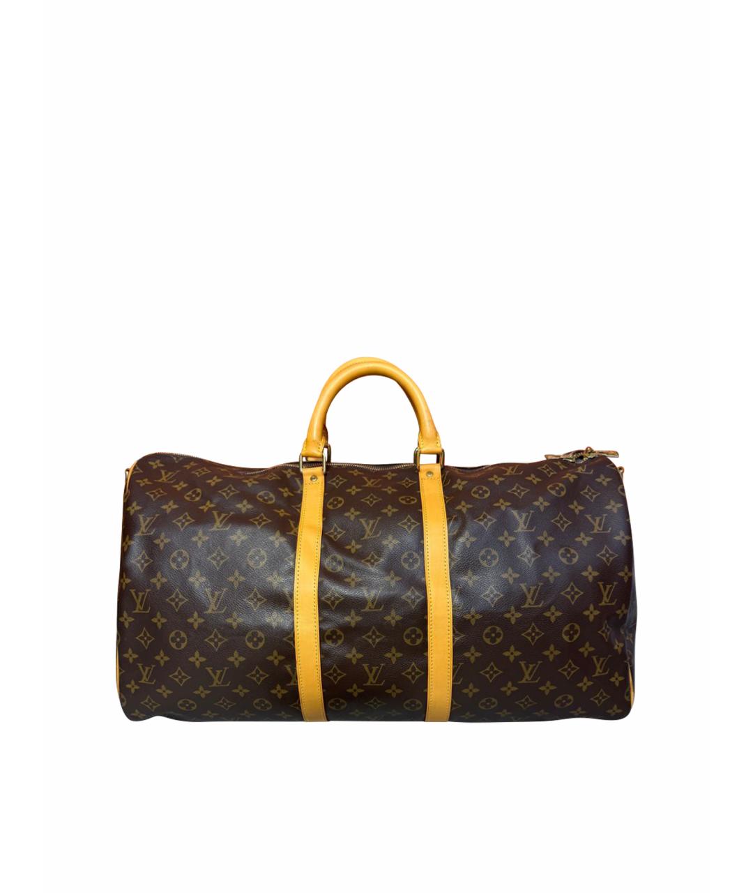 LOUIS VUITTON Коричневая дорожная/спортивная сумка из канвы, фото 1