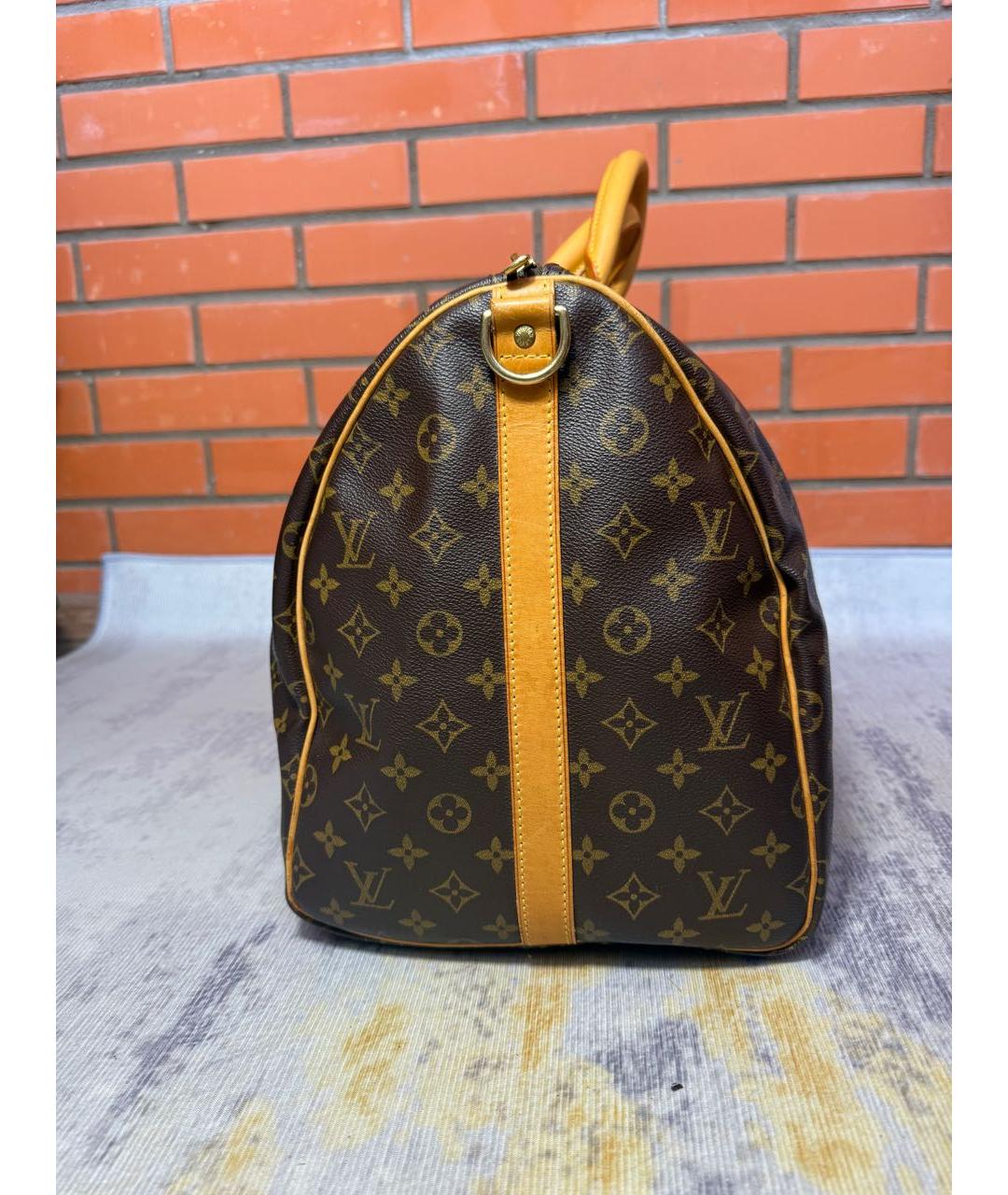 LOUIS VUITTON Коричневая дорожная/спортивная сумка из канвы, фото 4