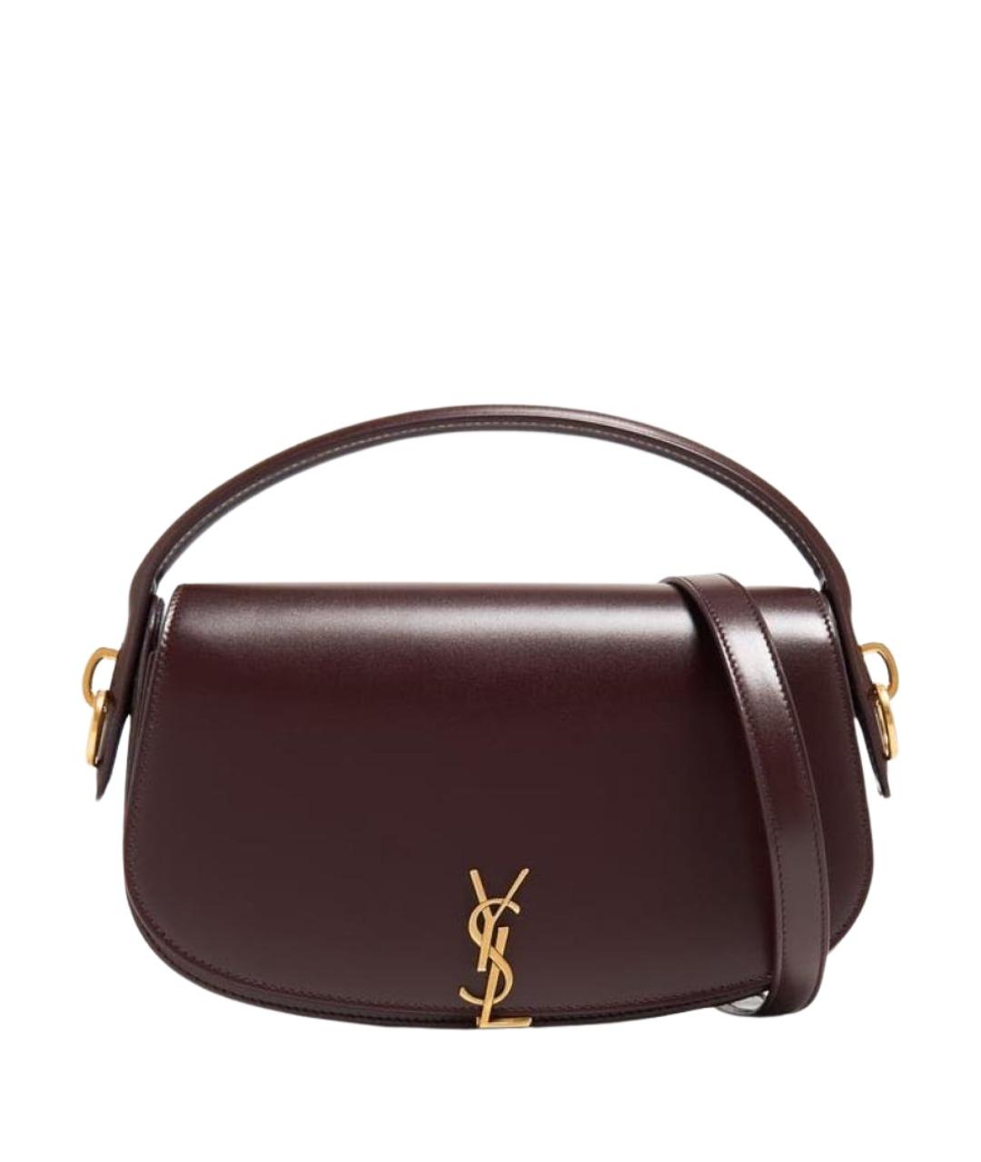 SAINT LAURENT Коричневая кожаная сумка через плечо, фото 1