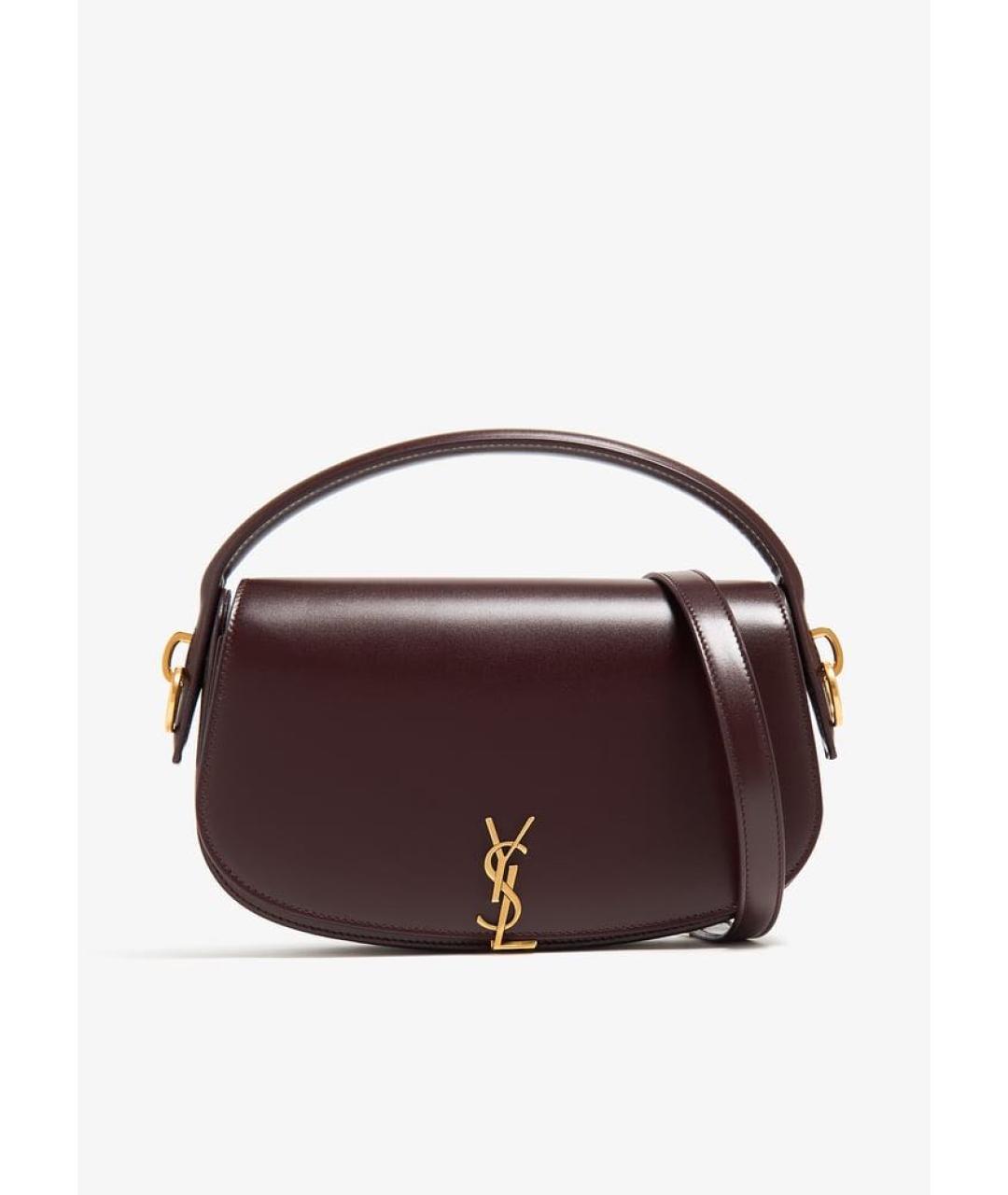 SAINT LAURENT Коричневая кожаная сумка через плечо, фото 6