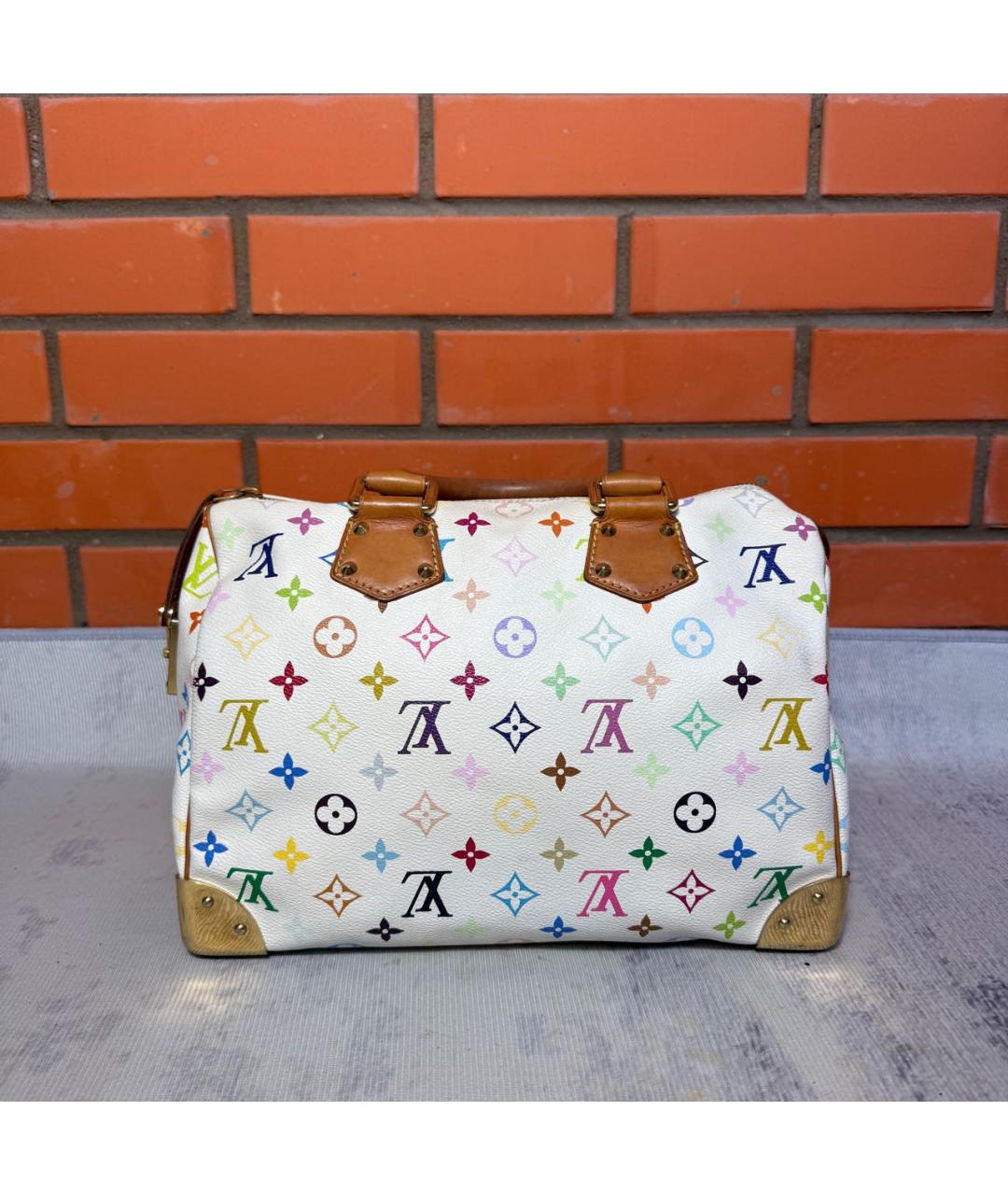 LOUIS VUITTON Белая сумка с короткими ручками из канвы, фото 2
