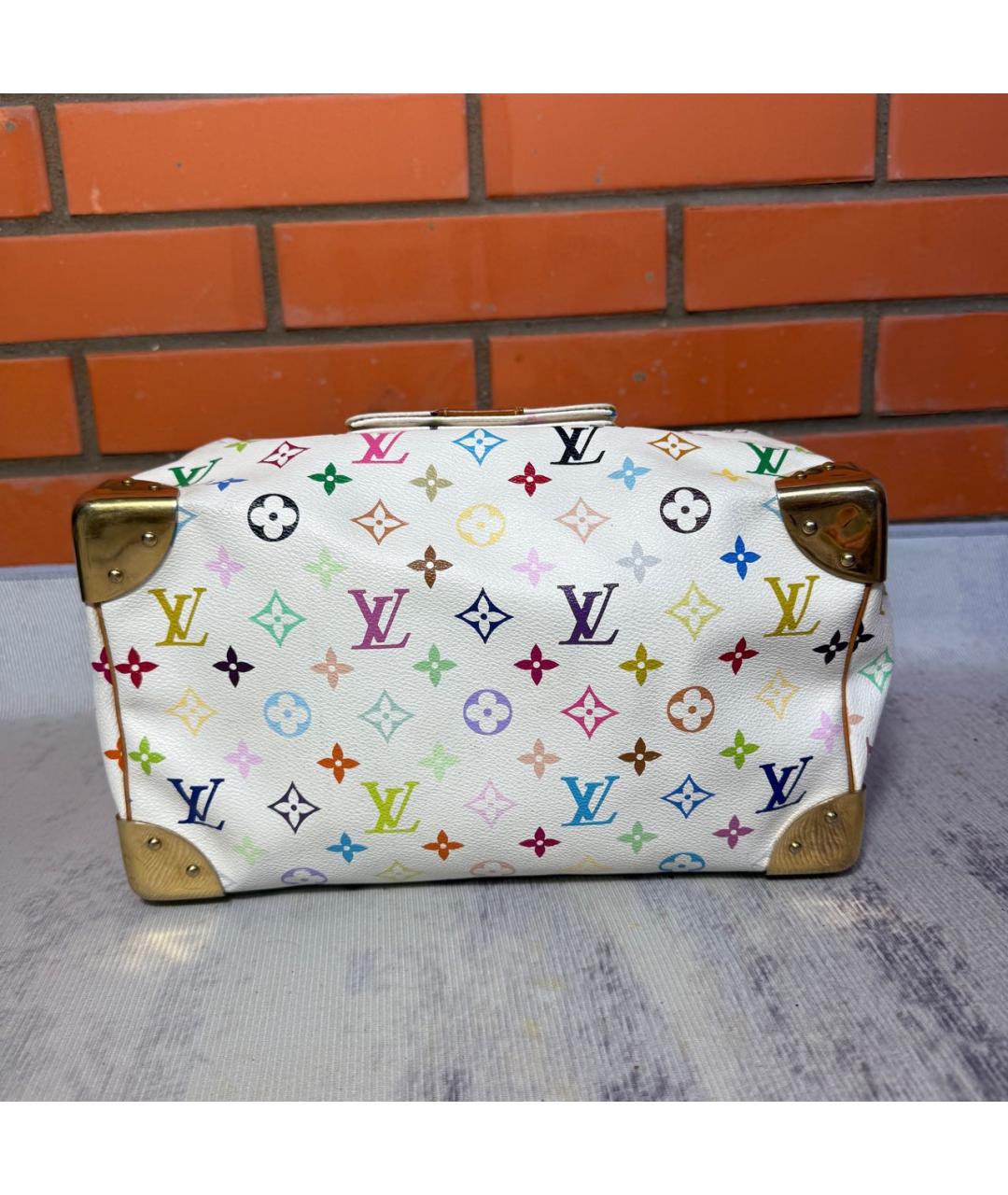 LOUIS VUITTON Белая сумка с короткими ручками из канвы, фото 5