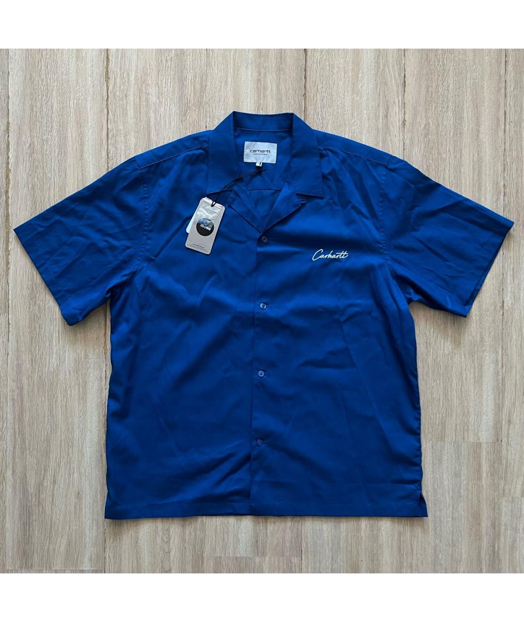 CARHARTT WIP Синяя хлопко-полиэстеровая кэжуал рубашка, фото 6
