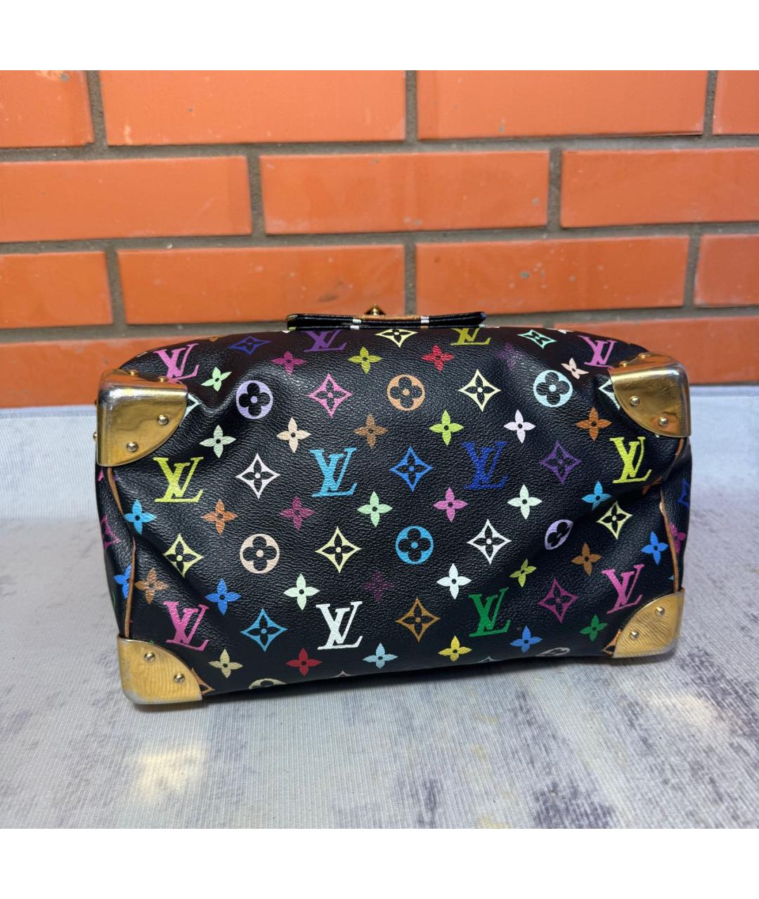 LOUIS VUITTON Черная сумка с короткими ручками из канвы, фото 5