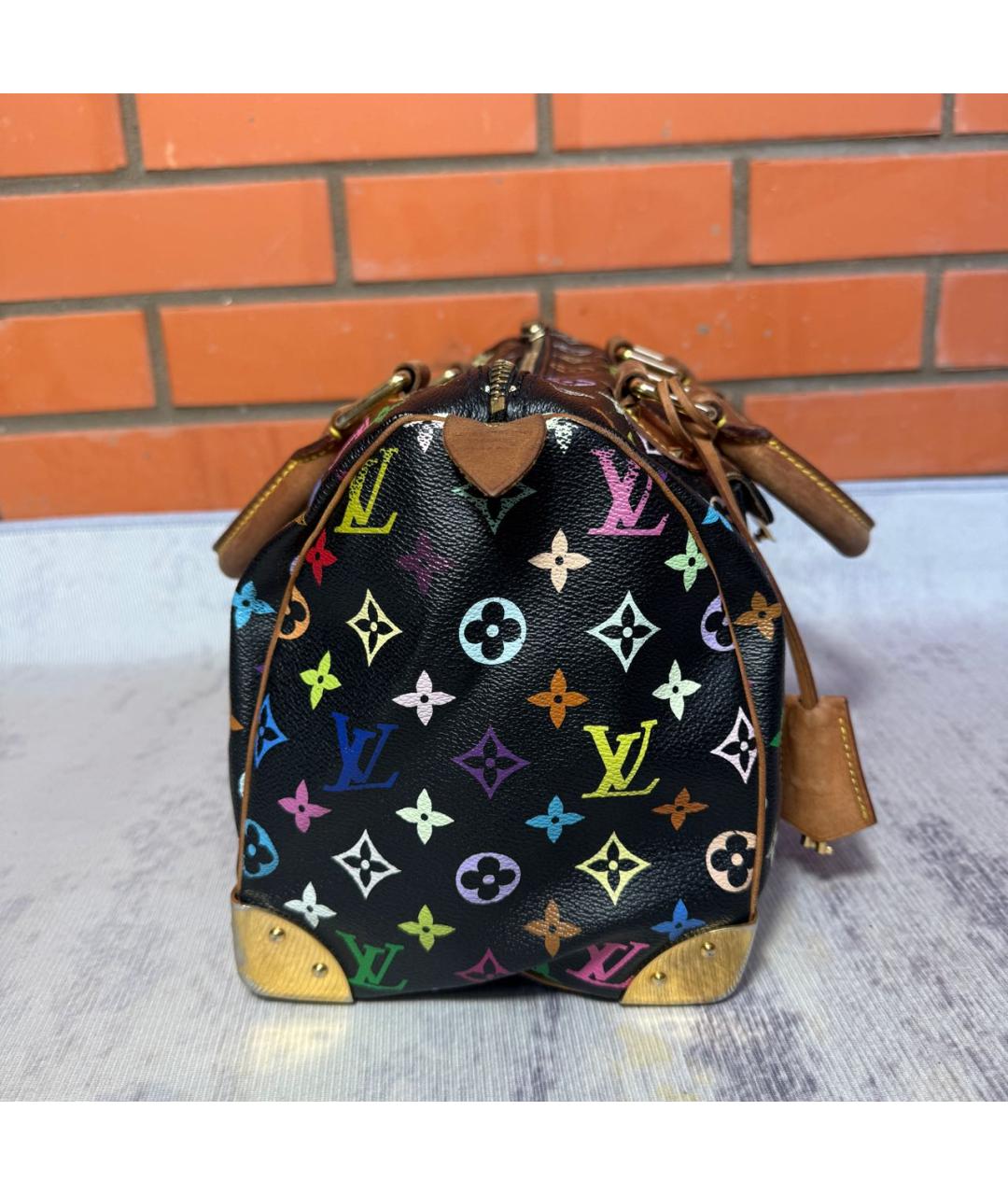 LOUIS VUITTON Черная сумка с короткими ручками из канвы, фото 3