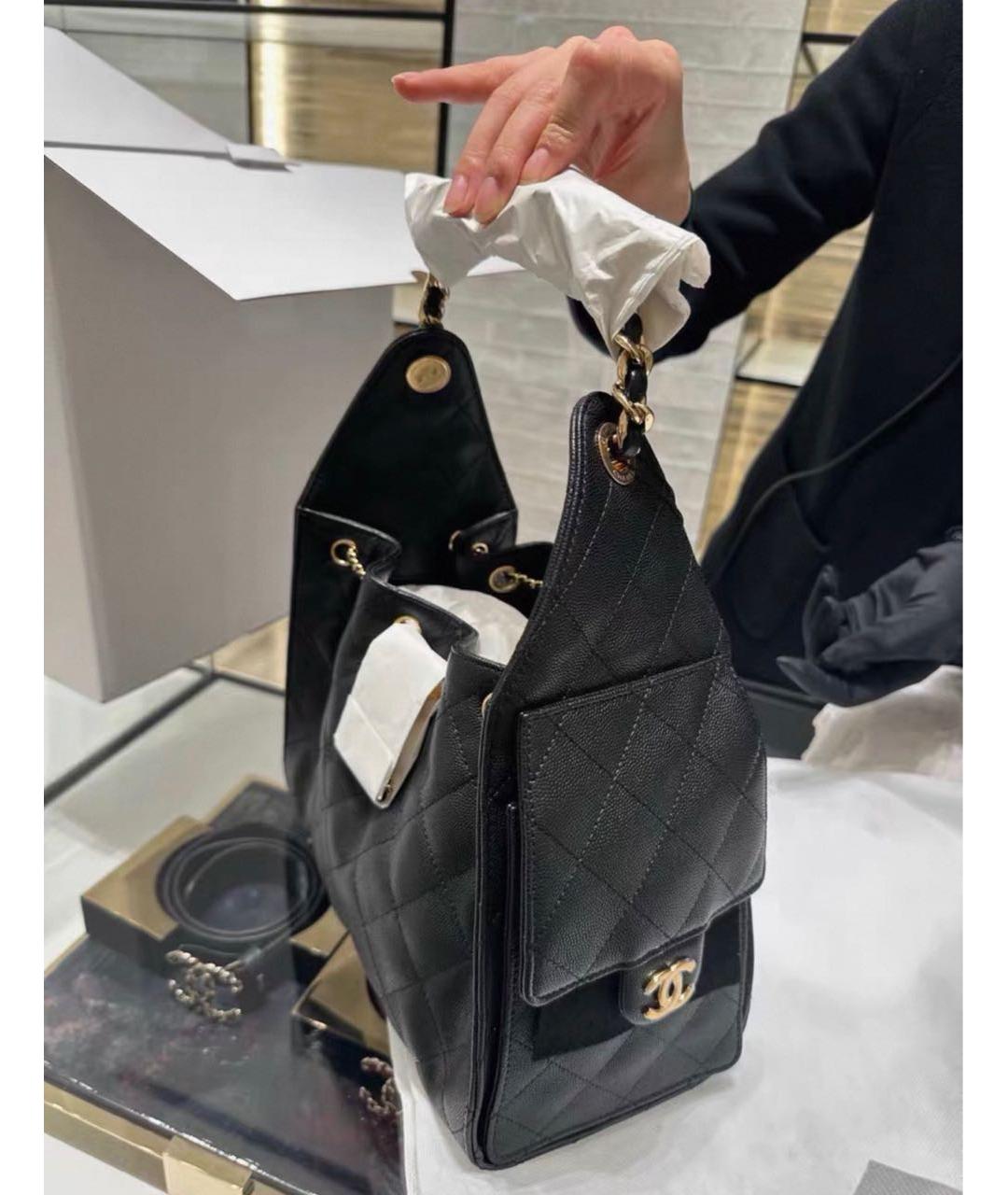 CHANEL Черная кожаная сумка через плечо, фото 6