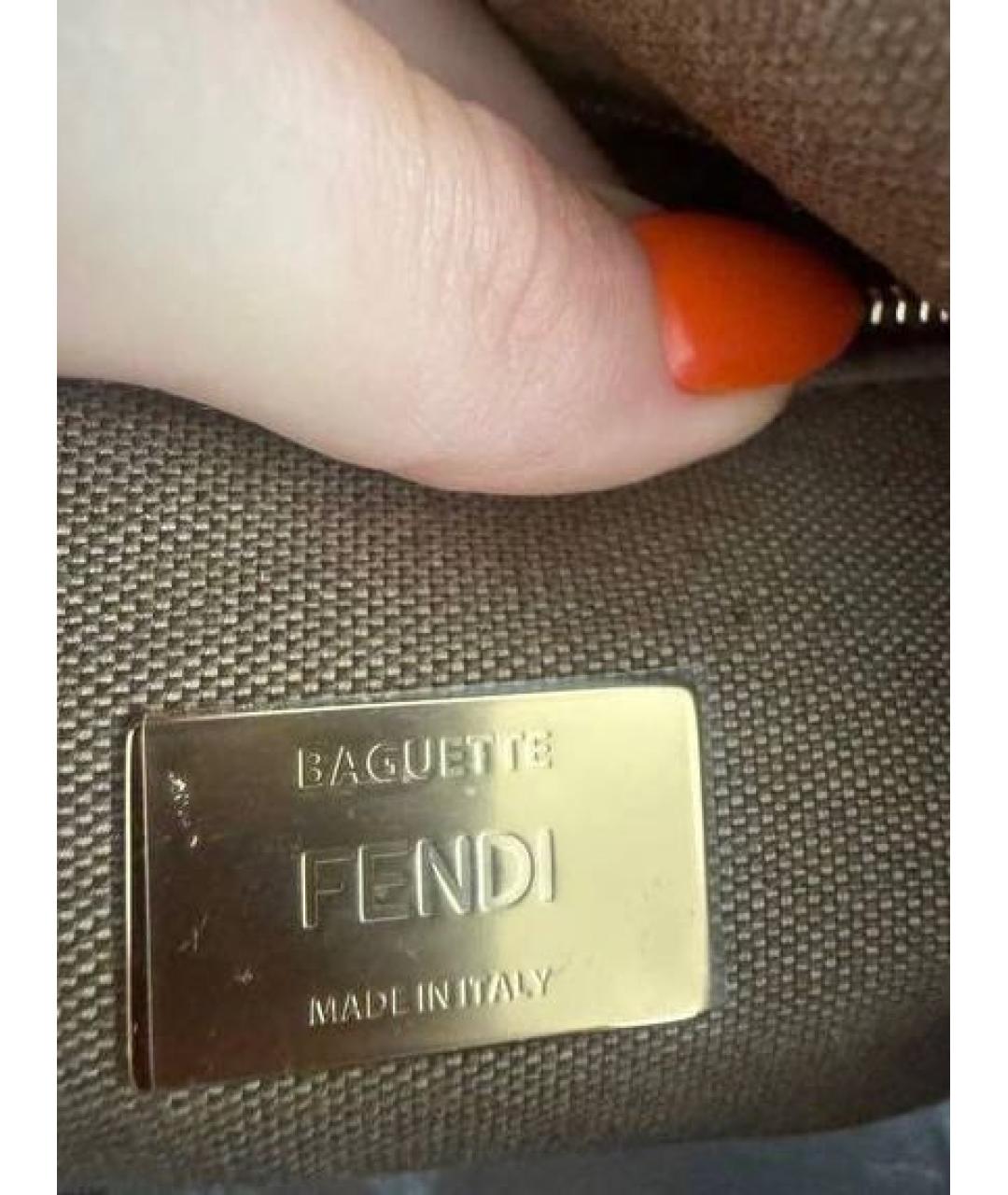 FENDI Розовая кожаная сумка через плечо, фото 5