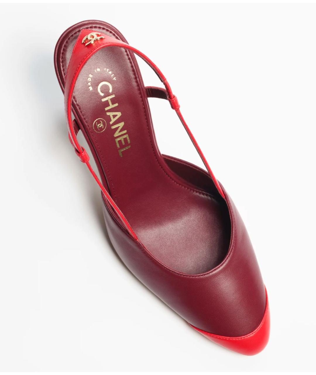 CHANEL Бордовые кожаные туфли, фото 8