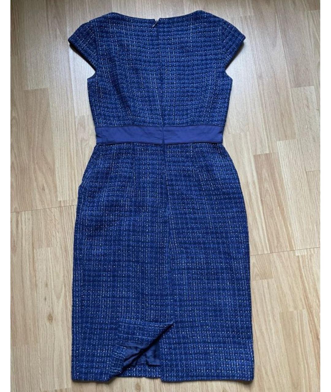 'S MAX MARA Синее твидовое коктейльное платье, фото 2