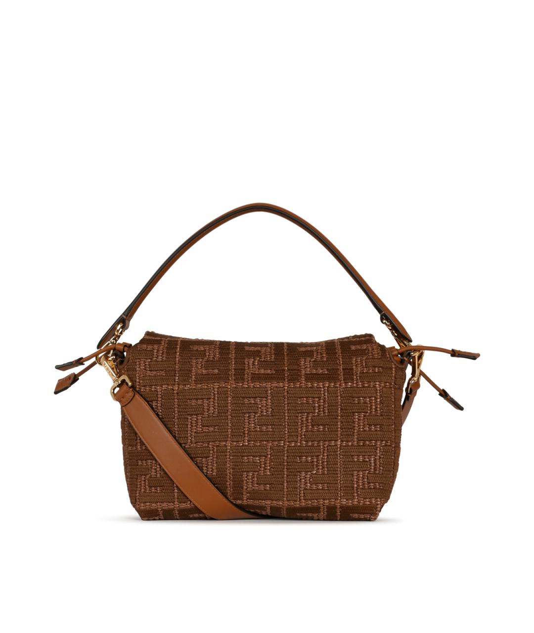 FENDI Коричневая плетеная сумка через плечо, фото 5