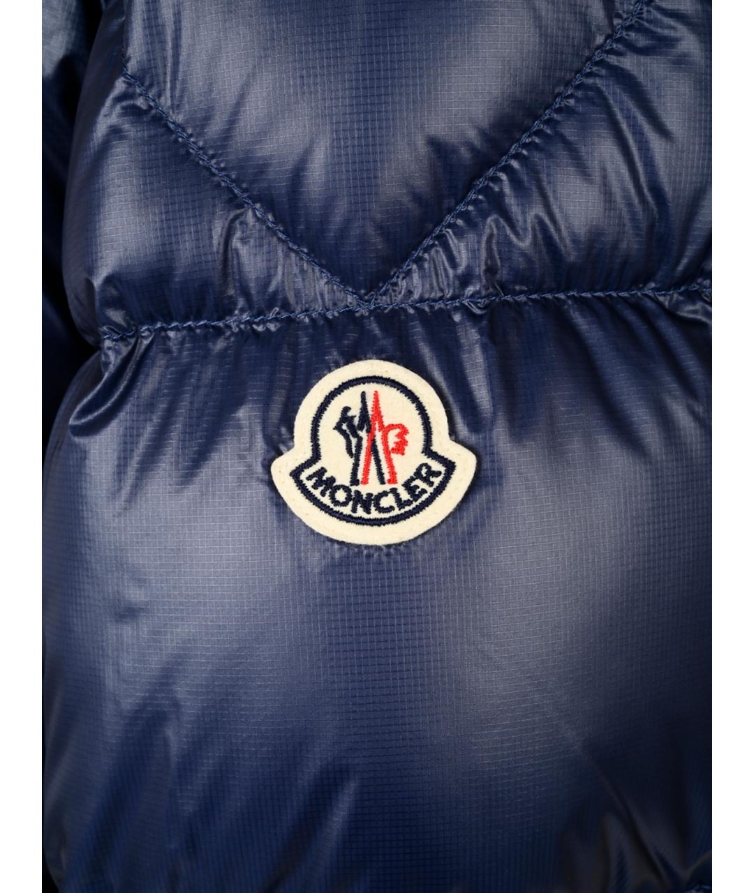 MONCLER Синий полиэстеровый пуховик, фото 3