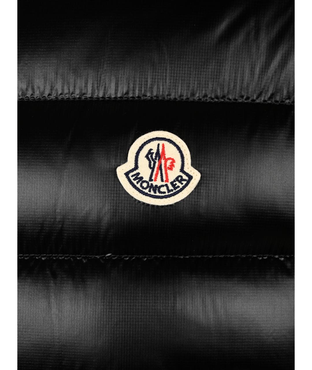 MONCLER Черный полиэстеровый пуховик, фото 3