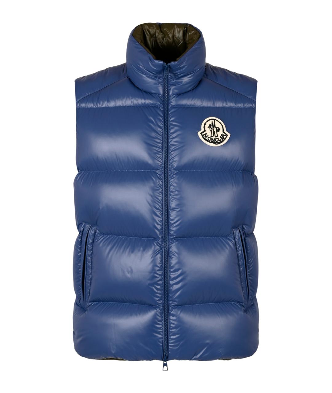 MONCLER Синий полиамидовый жилет, фото 1