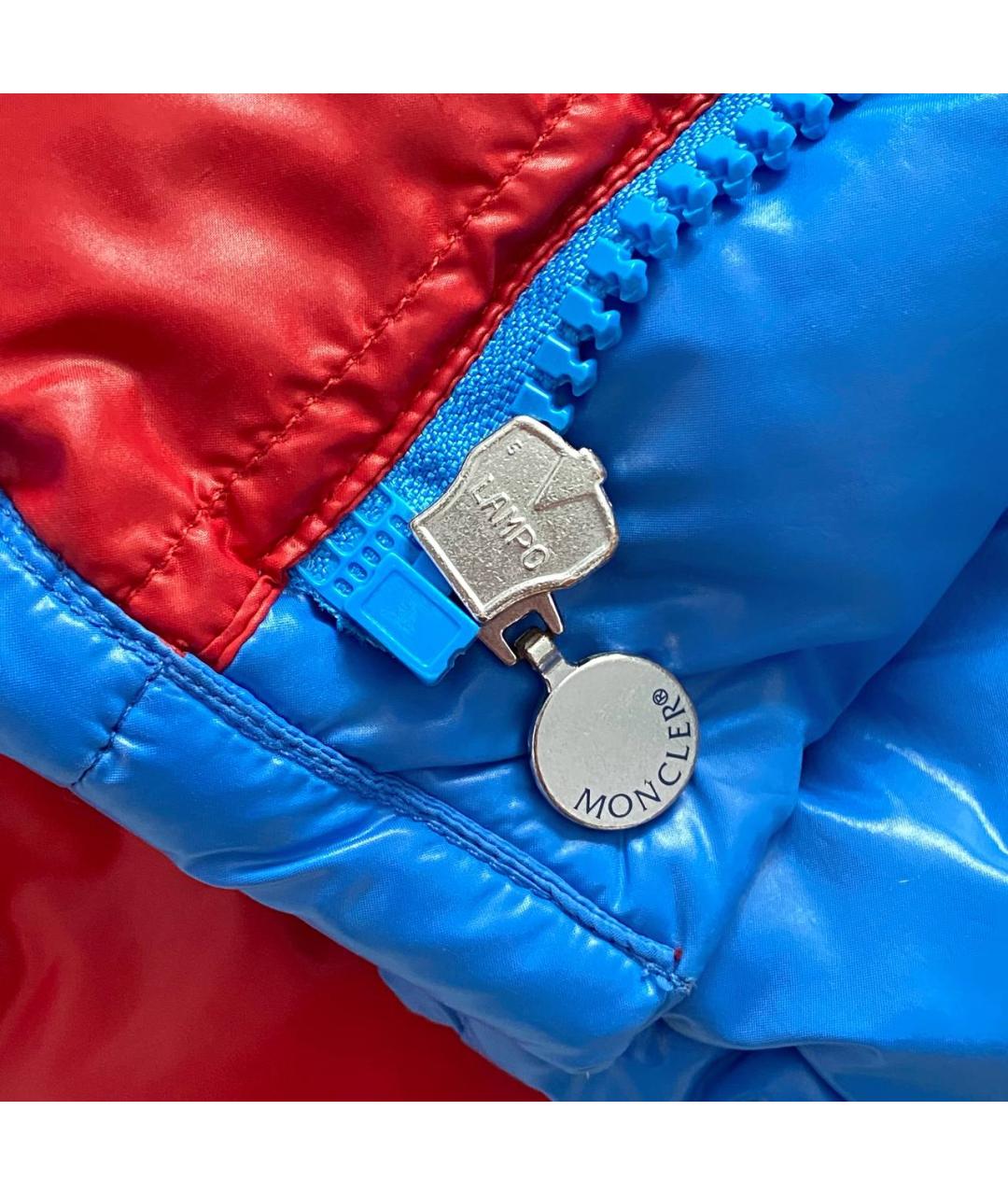 MONCLER Голубой полиэстеровый пуховик, фото 7