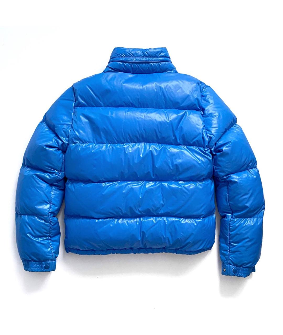 MONCLER Голубой полиэстеровый пуховик, фото 2