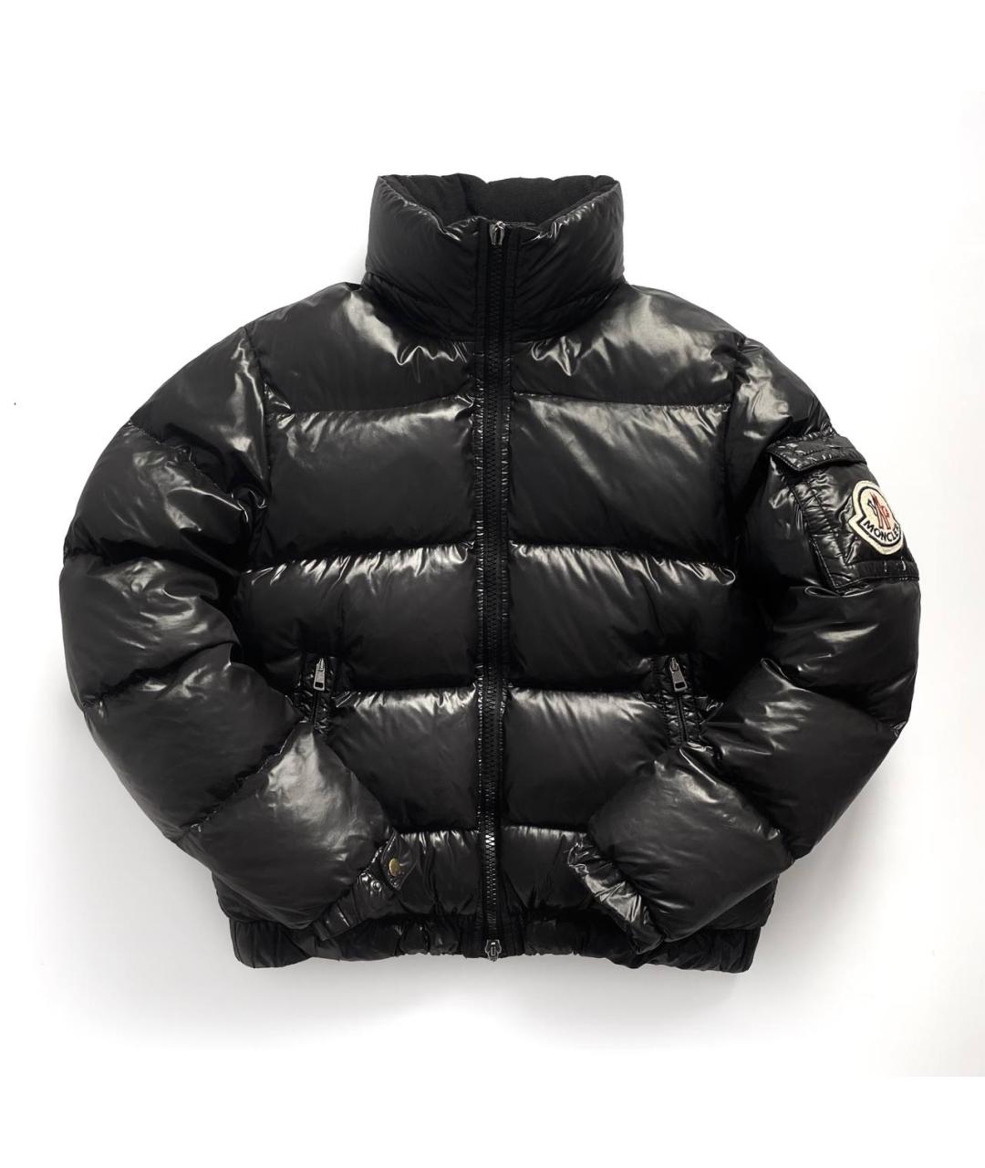 MONCLER Черный полиэстеровый пуховик, фото 8