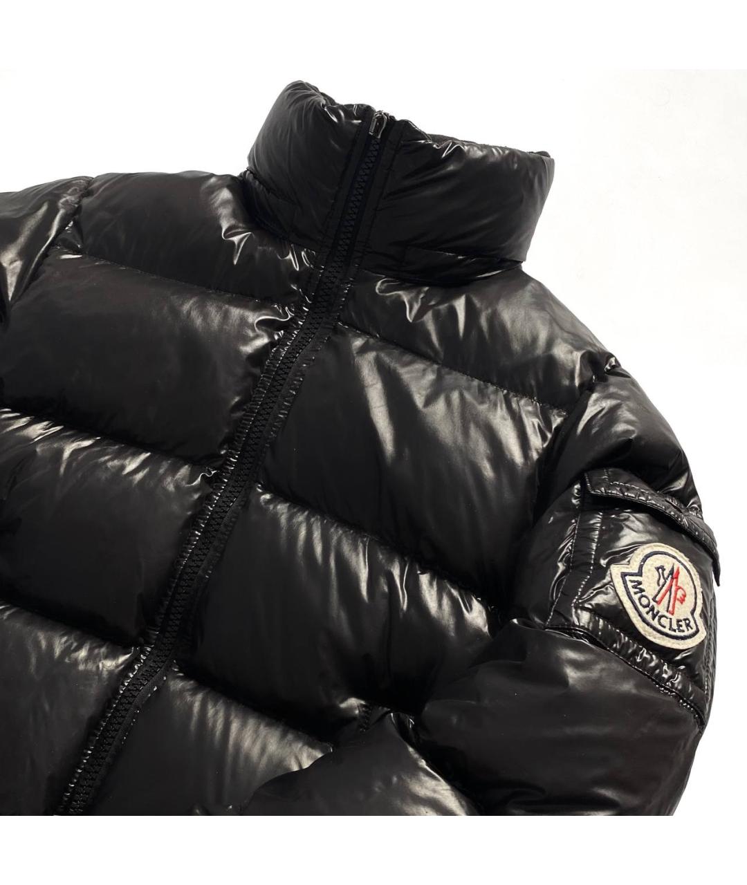 MONCLER Черный полиэстеровый пуховик, фото 3