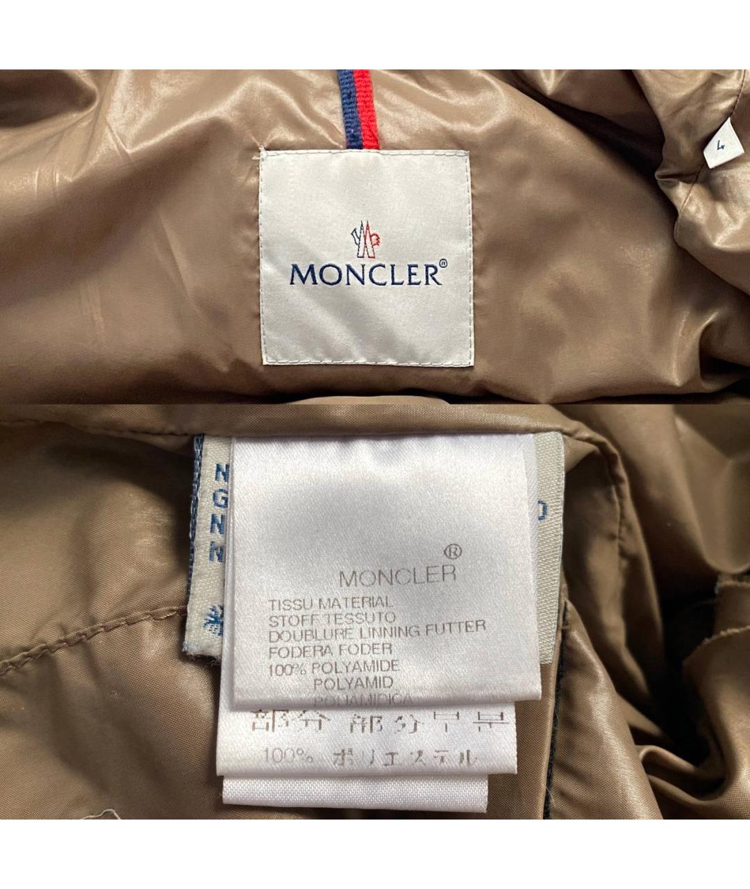 MONCLER Черный полиэстеровый пуховик, фото 6
