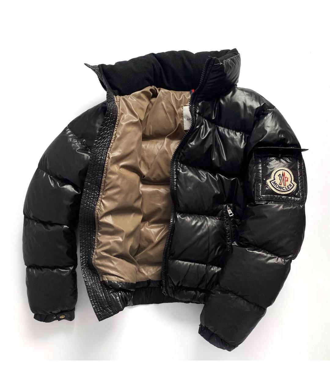 MONCLER Черный полиэстеровый пуховик, фото 4