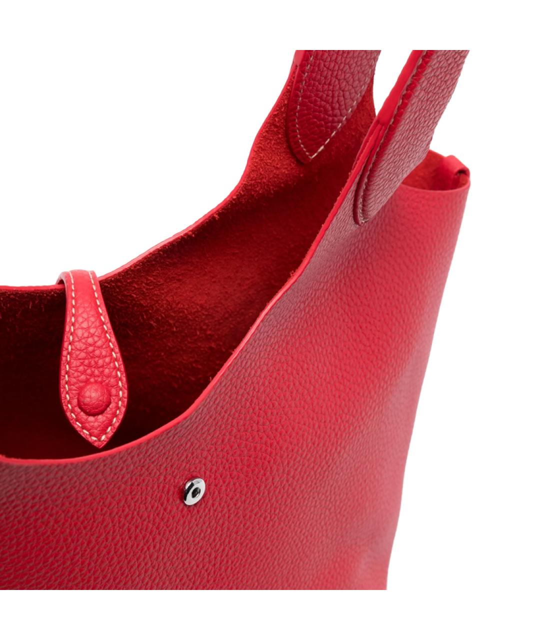 POLO RALPH LAUREN Красная кожаная сумка через плечо, фото 4