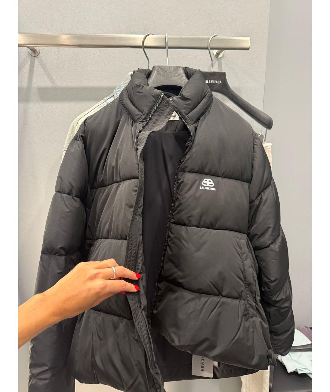BALENCIAGA Черная полиэстеровая куртка, фото 4