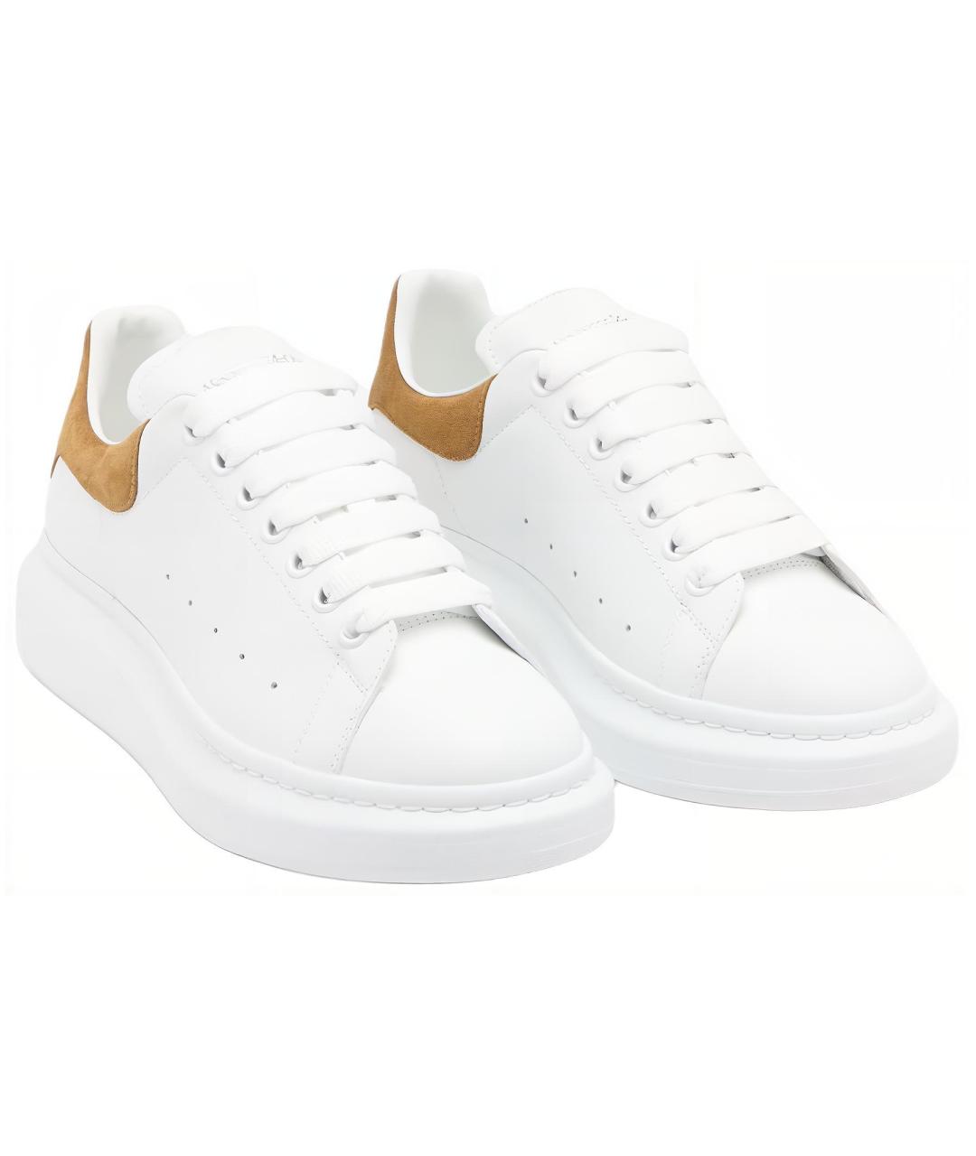 ALEXANDER MCQUEEN Белые кожаные низкие кроссовки / кеды, фото 3