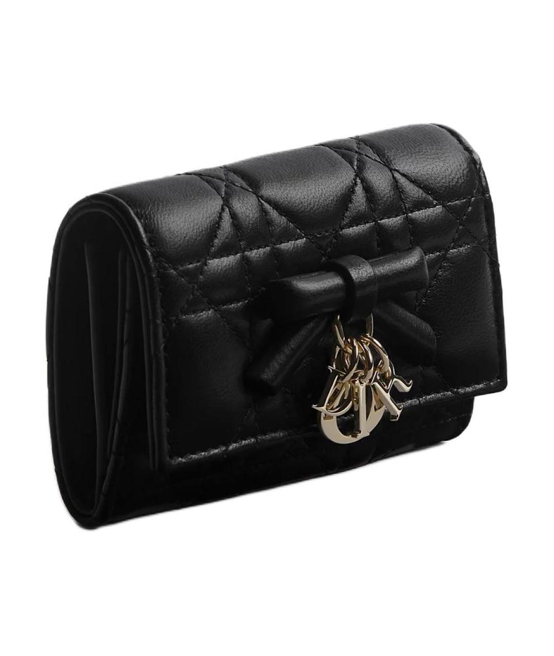CHRISTIAN DIOR Черный кожаный кошелек, фото 2