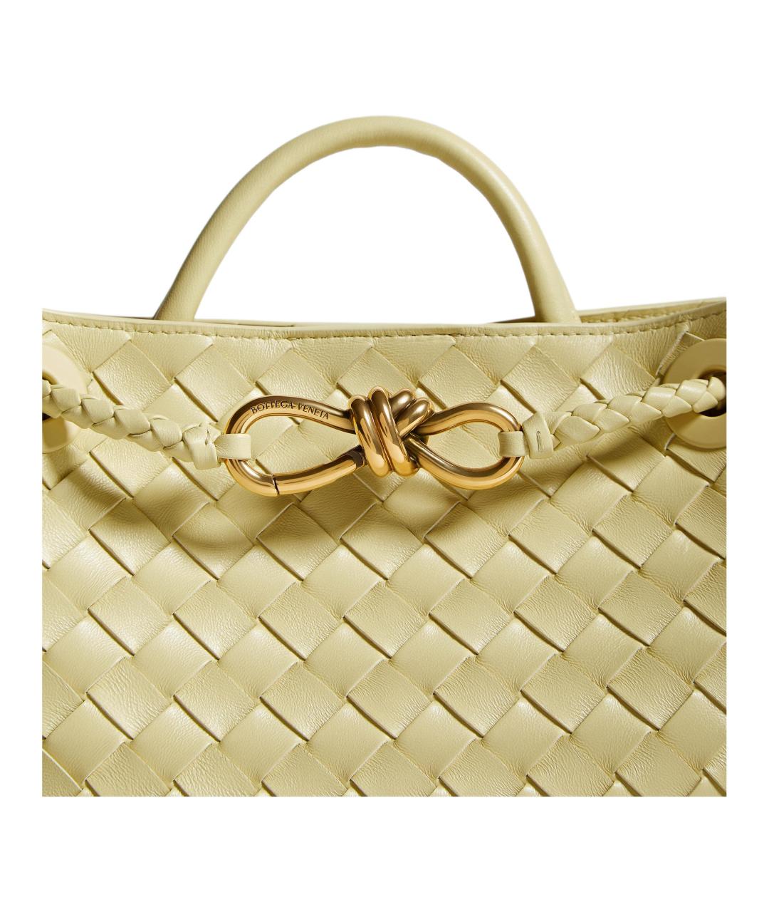 BOTTEGA VENETA Желтая кожаная сумка через плечо, фото 5