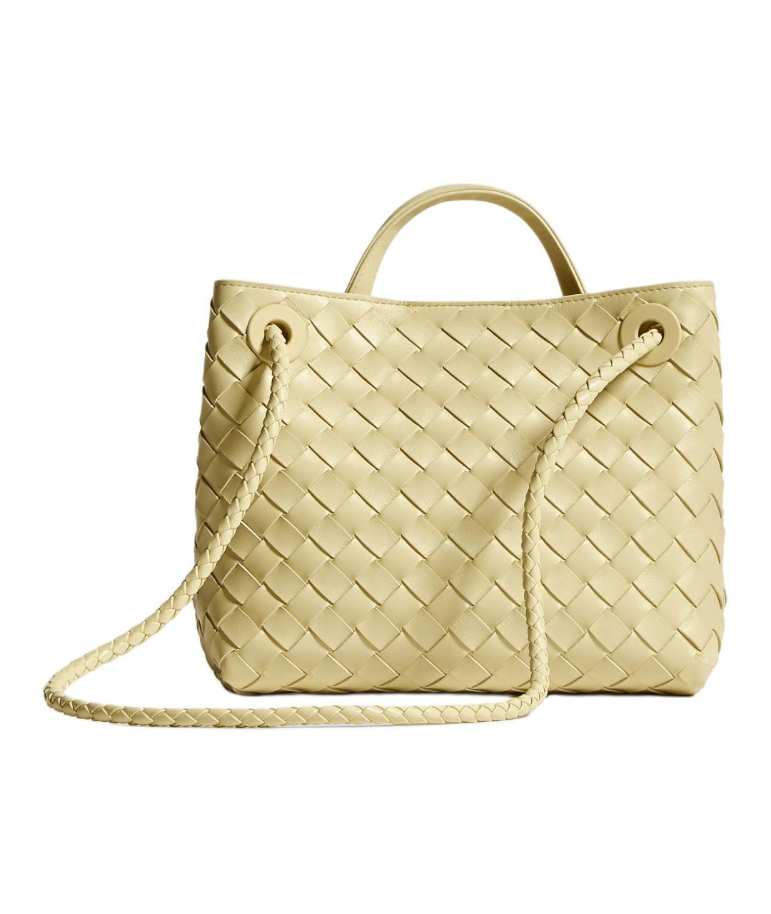 BOTTEGA VENETA Желтая кожаная сумка через плечо, фото 3