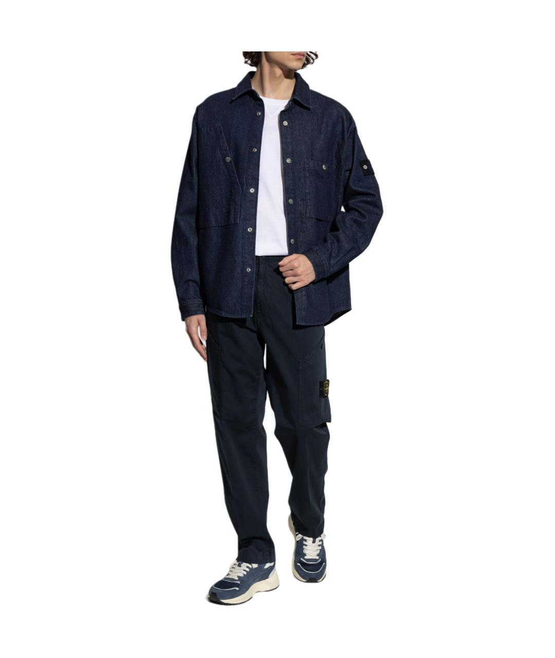 STONE ISLAND Темно-синие брюки чинос, фото 2