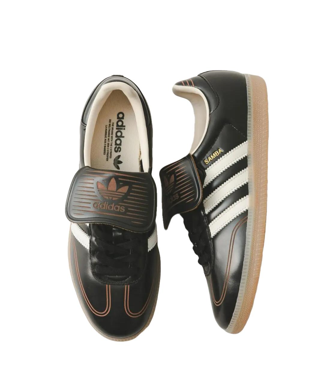 ADIDAS Черные кожаные низкие кроссовки / кеды, фото 3