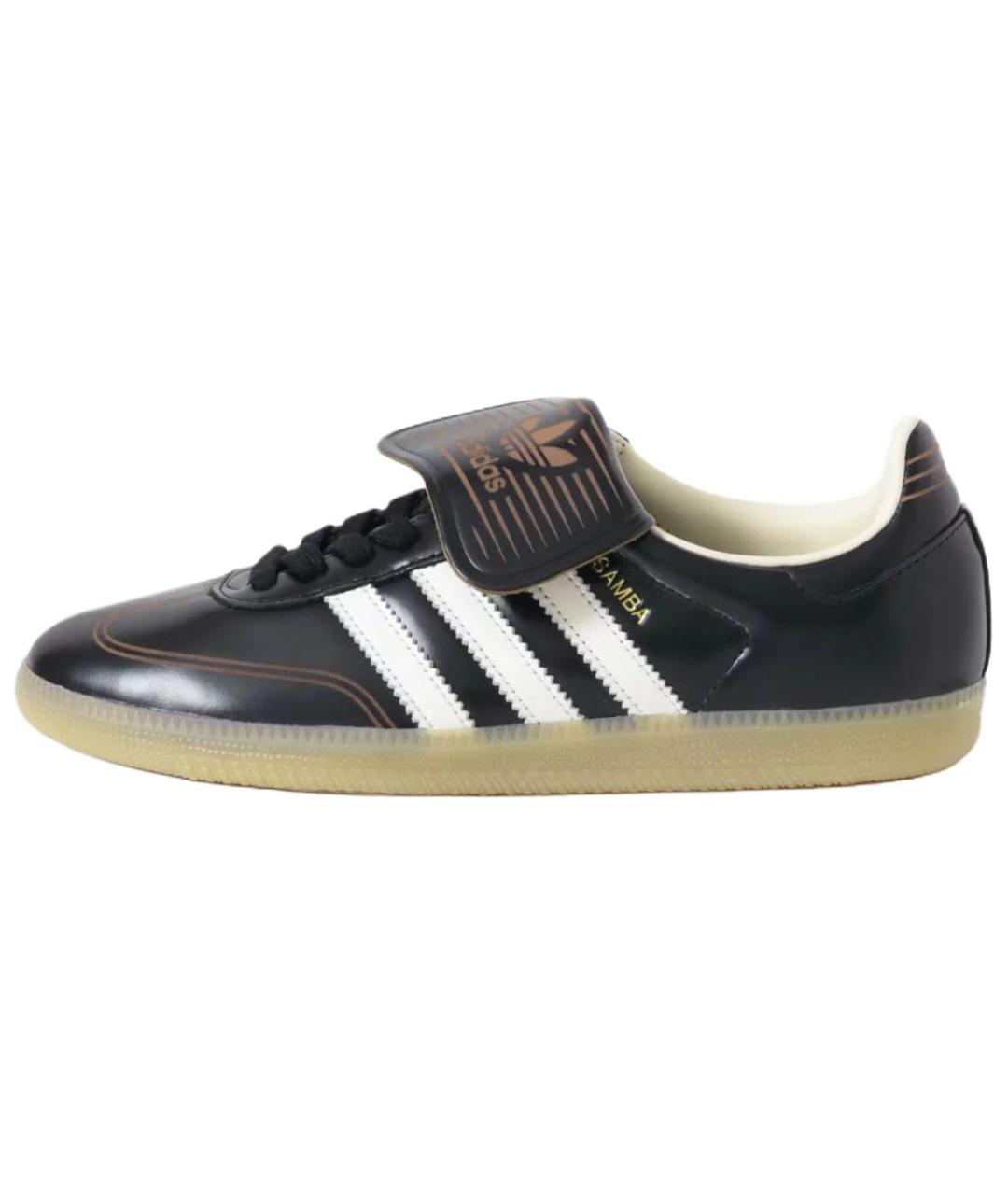 ADIDAS Черные кожаные низкие кроссовки / кеды, фото 4