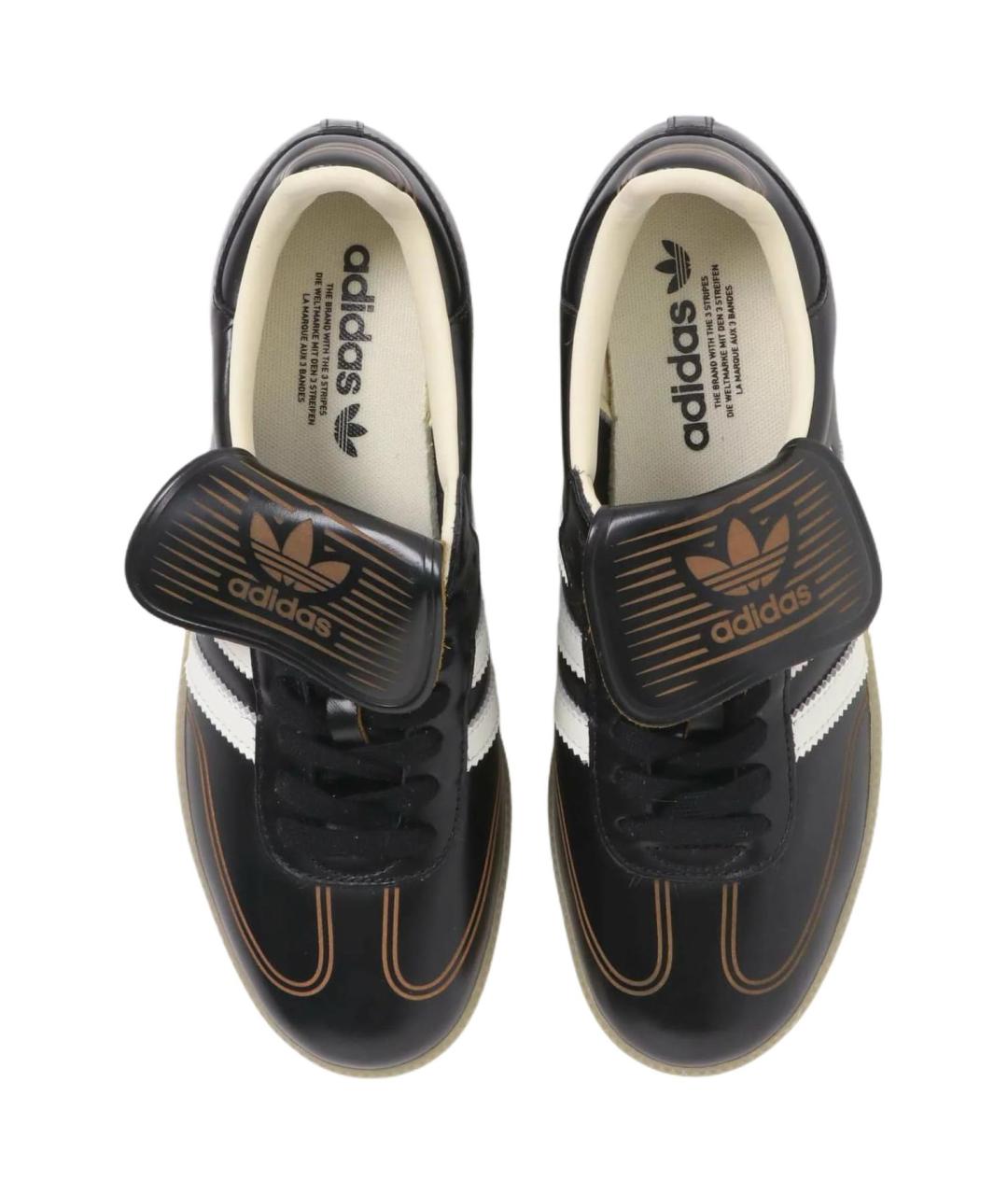 ADIDAS Черные кожаные низкие кроссовки / кеды, фото 2