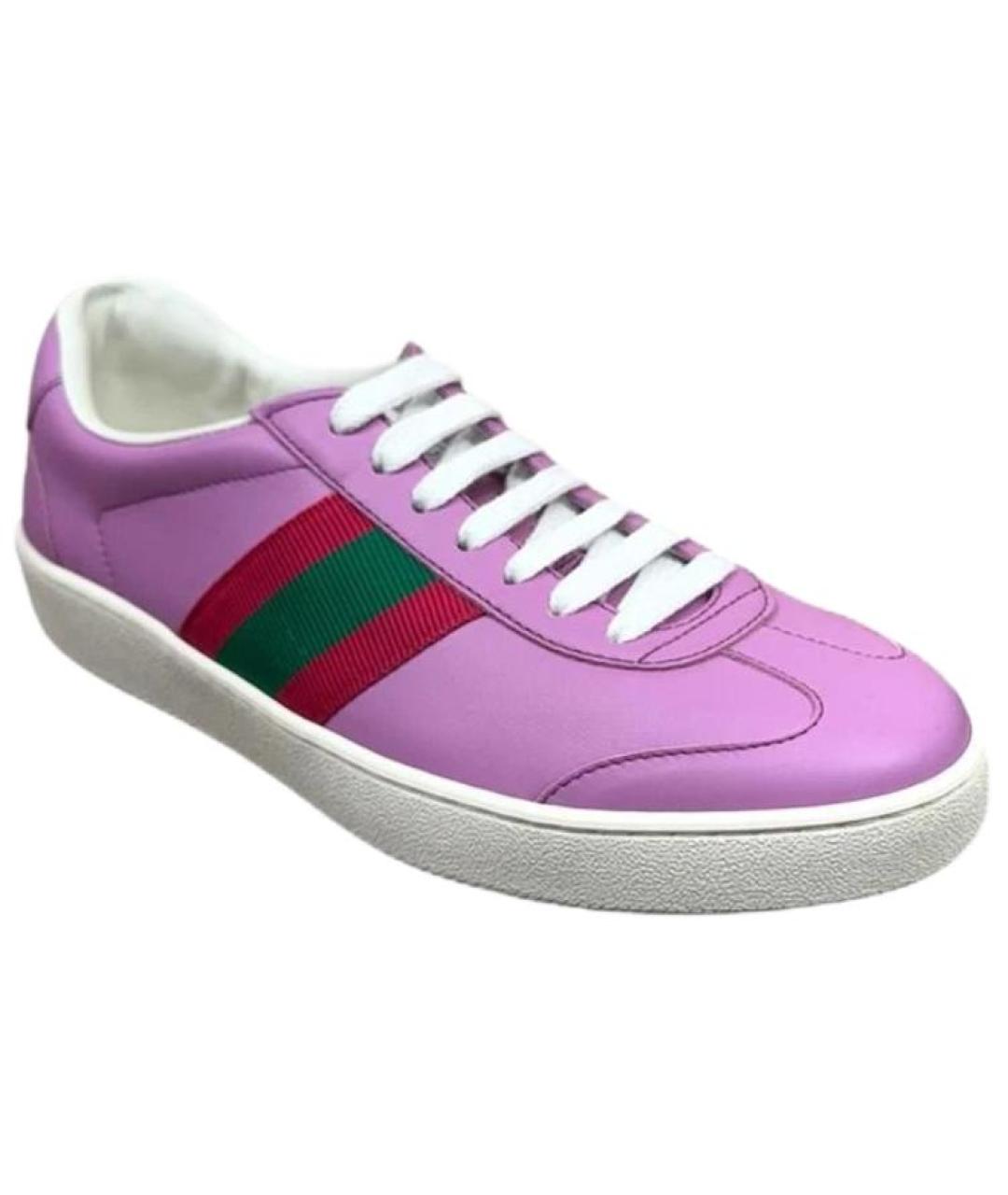 GUCCI Розовые кожаные кроссовки, фото 3