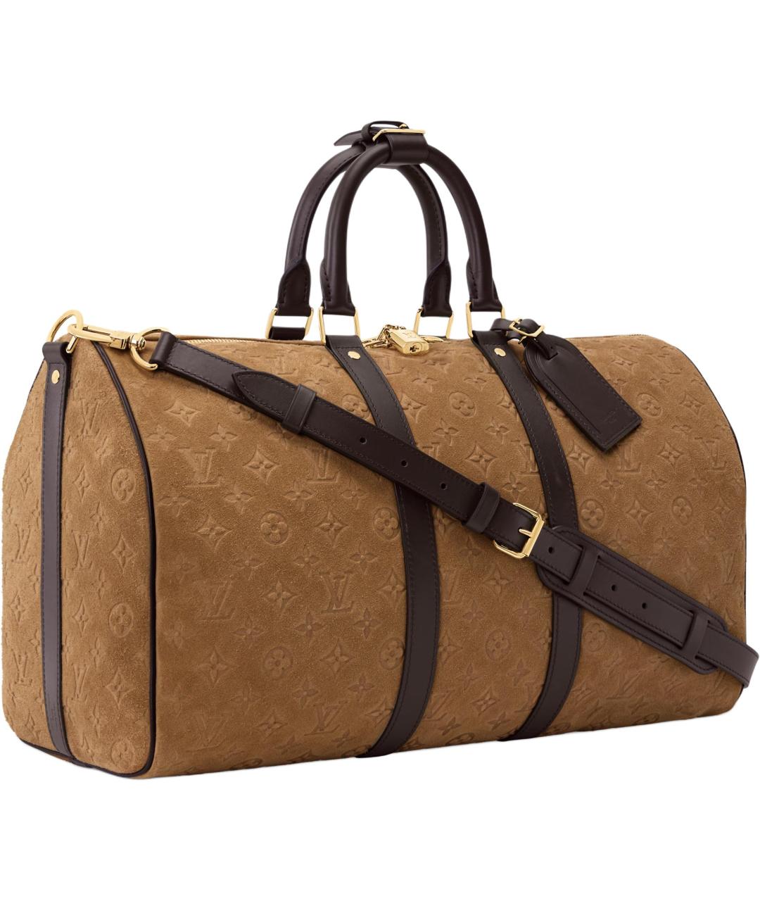 LOUIS VUITTON Коричневая замшевая дорожная/спортивная сумка, фото 2