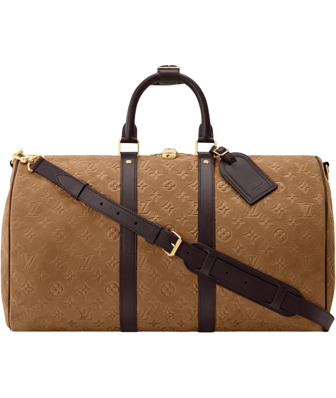 LOUIS VUITTON Коричневая замшевая дорожная/спортивная сумка, фото 1