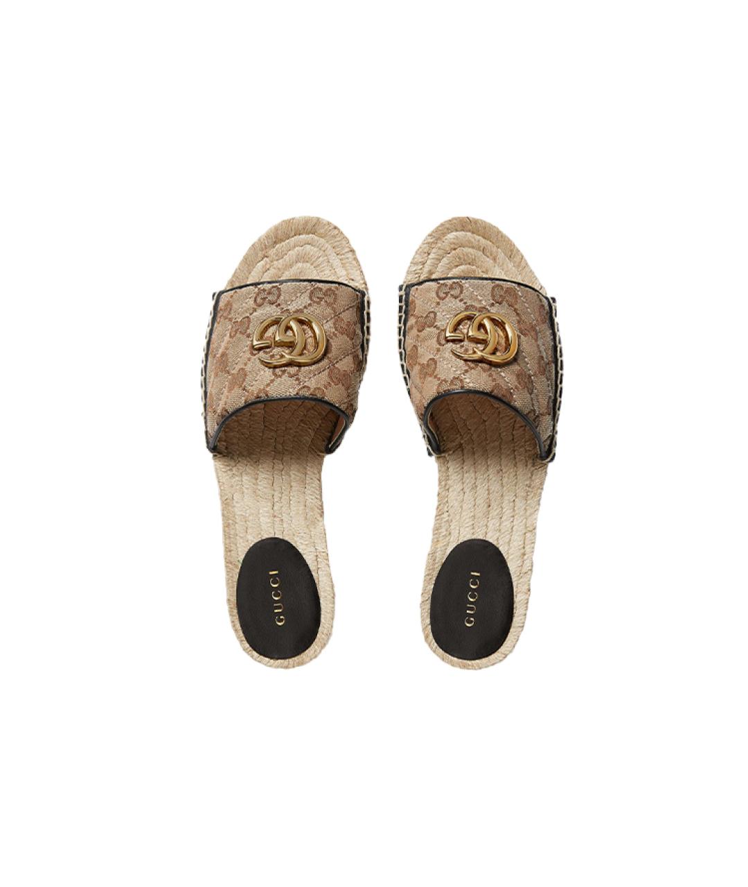GUCCI Бежевые шлепанцы, фото 5