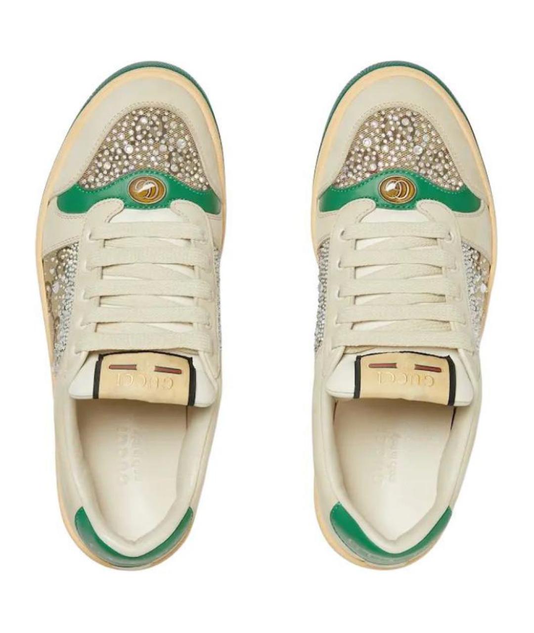 GUCCI Бежевые кожаные кроссовки, фото 5