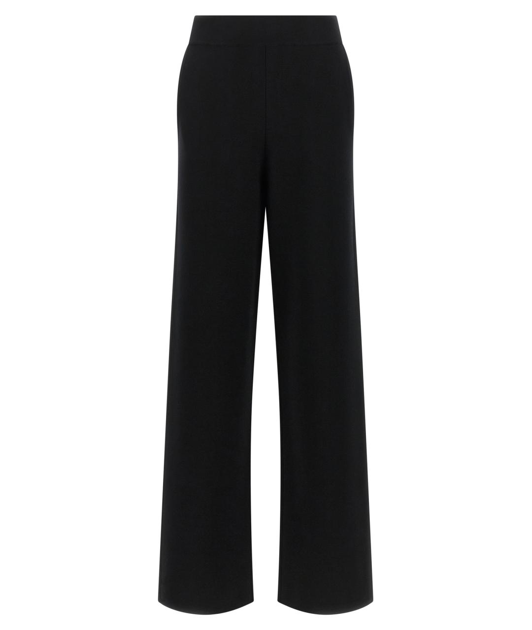 MAX MARA Черные шерстяные прямые брюки, фото 1
