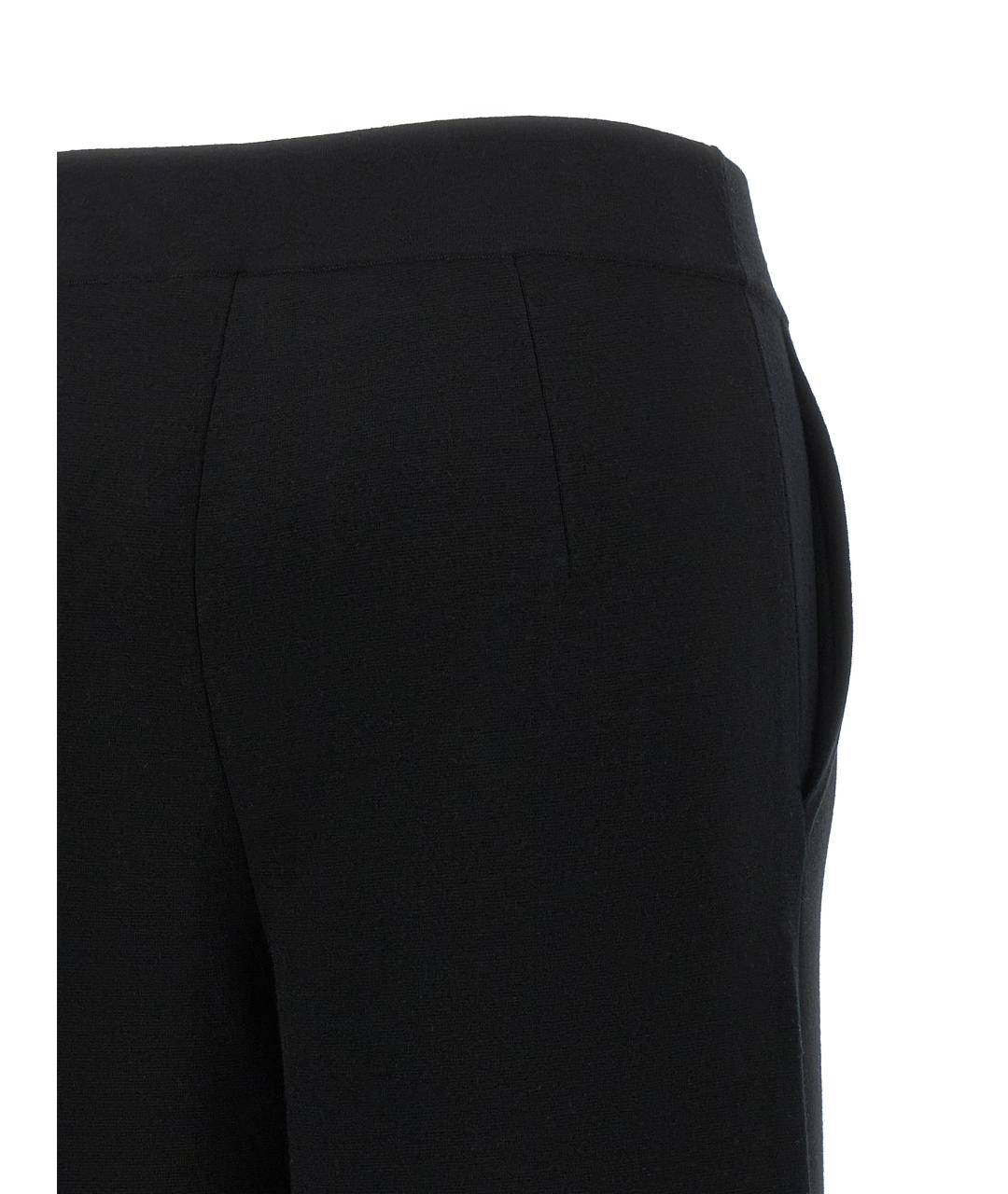 MAX MARA Черные шерстяные прямые брюки, фото 4