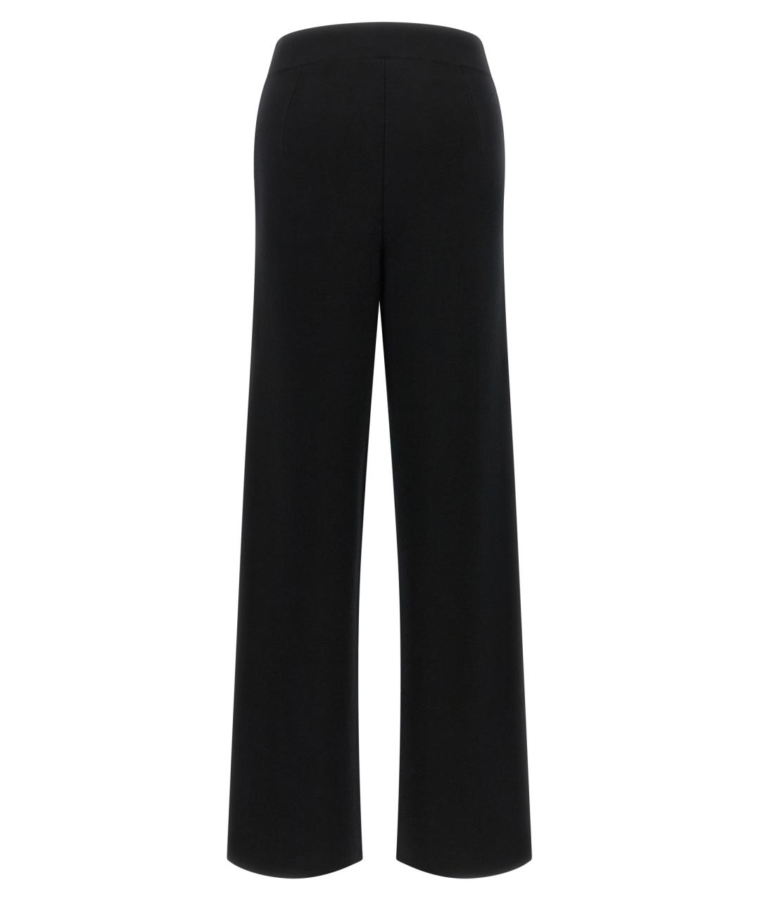 MAX MARA Черные шерстяные прямые брюки, фото 2