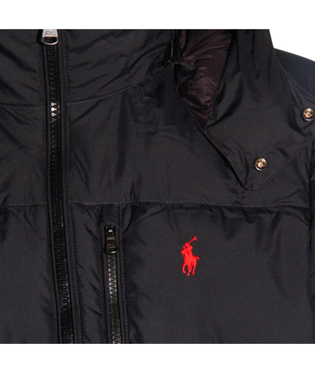 POLO RALPH LAUREN Черный полиэстеровый пуховик, фото 3