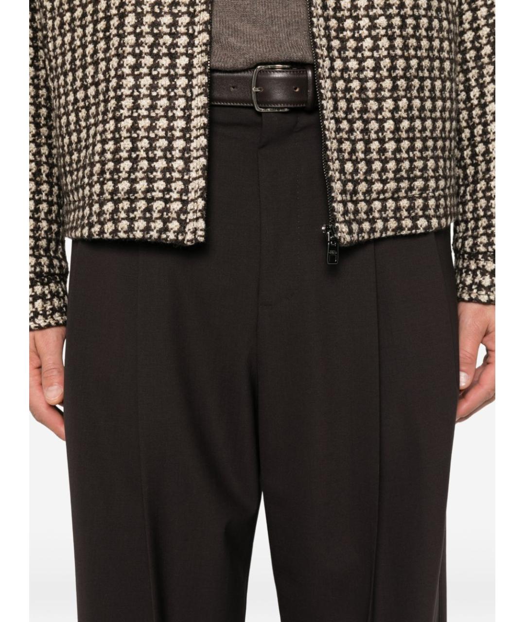 DOLCE&GABBANA Коричневые шерстяные повседневные брюки, фото 4