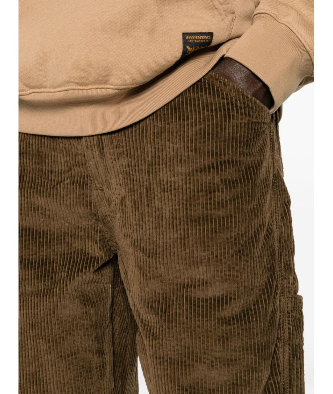 LEVI'S Бежевые хлопковые прямые джинсы, фото 4