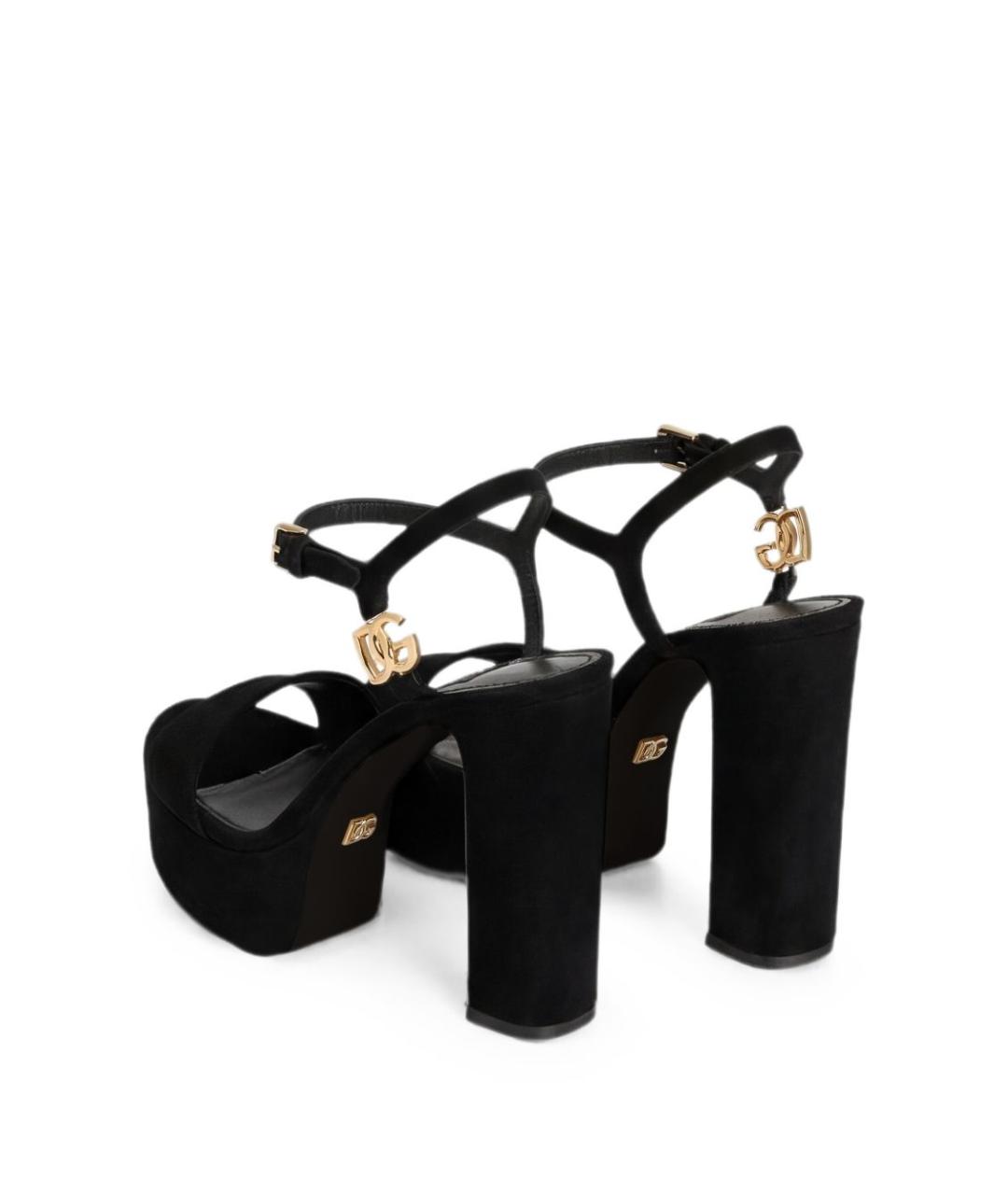DOLCE&GABBANA Черные замшевые босоножки, фото 3